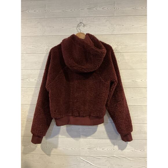 Lululemon JKW18 Sherpa  Fleece 1/2 Zip Red Merlot Size 6 - Picture 3 of 4